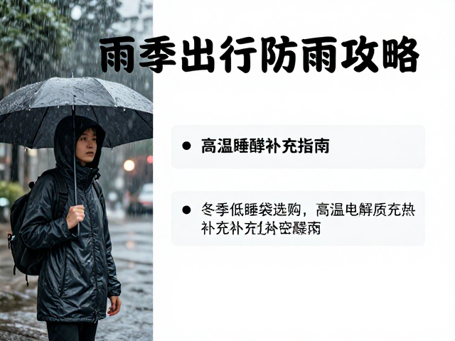 雨季出行防雨攻略，冬季低温睡袋选购与高温电解质补充指南