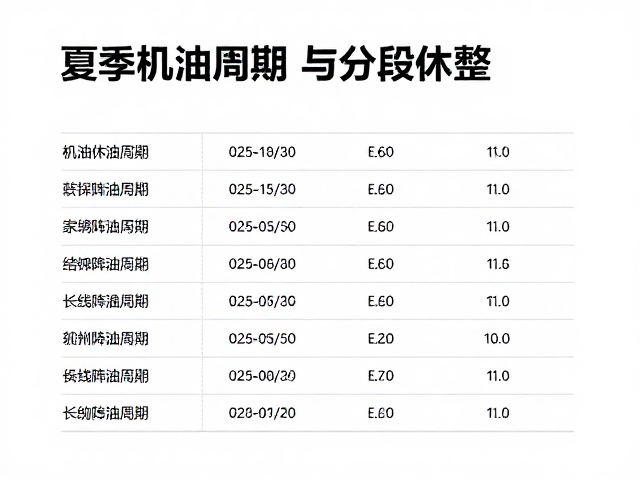 夏季机油周期与分段休整，长线降温防晒养护方案