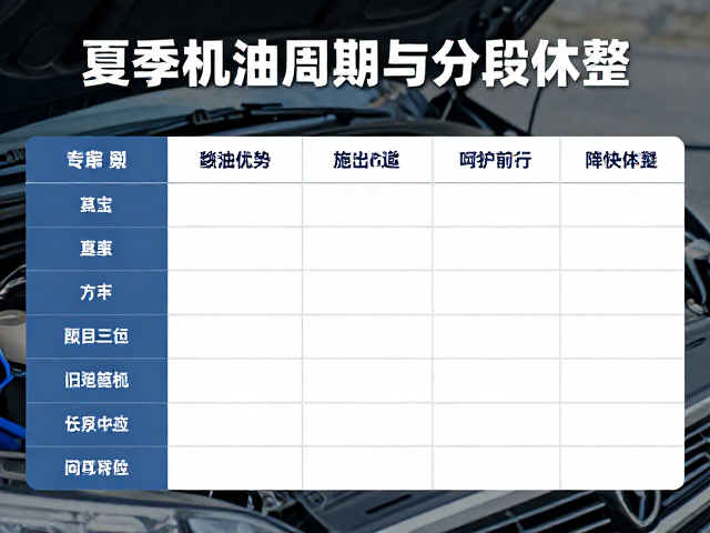 夏季机油周期与分段休整，长线降温防晒养护方案