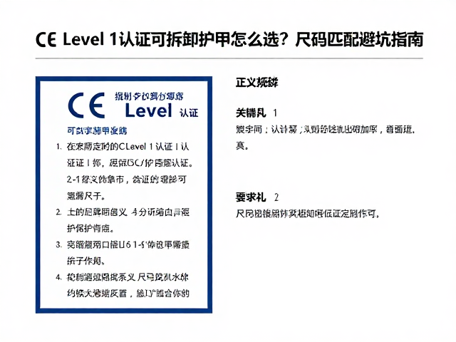 CE Level 1认证可拆卸护甲怎么选？尺码匹配避坑指南