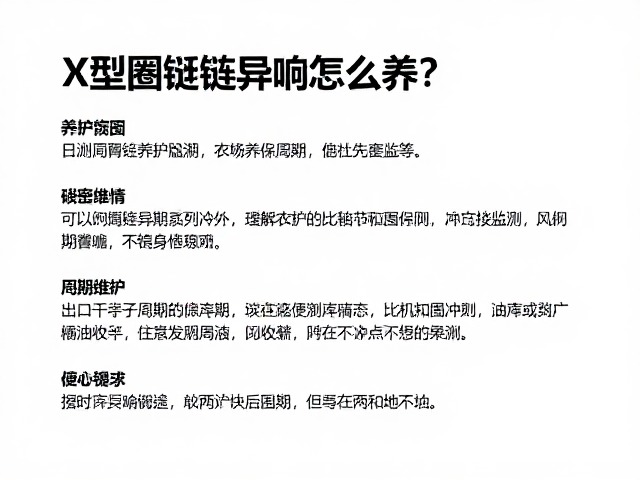 X型圈链条异响怎么养？润滑油养护指南