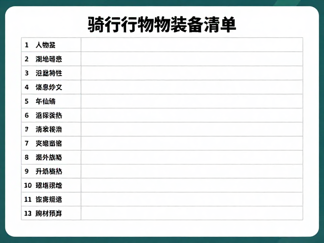 骑行远行物资筹备清单，补给密集点规划与每日里程测算指南