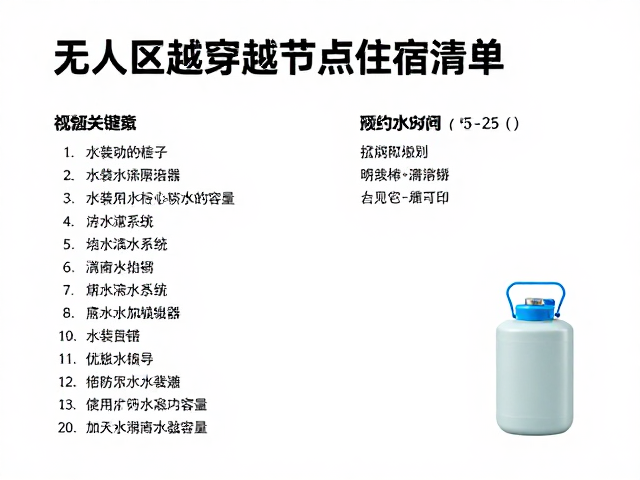 无人区穿越节点住宿清单与水袋水壶配置指南