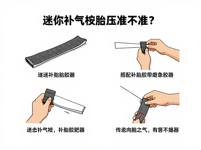 迷你打气棒胎压准不准？搭配补胎胶条应急指南