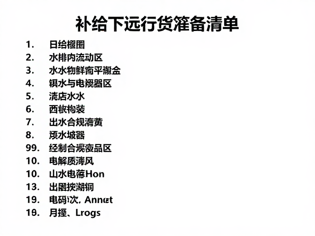 单日里程与补给密集下的远行物资筹备清单