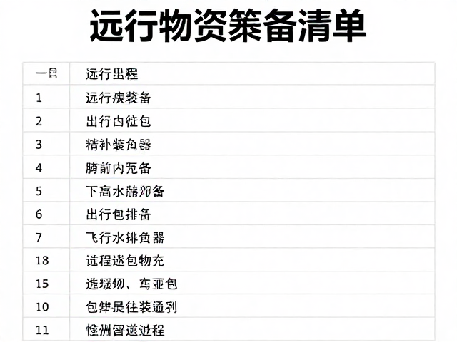 单日里程与补给密集下的远行物资筹备清单