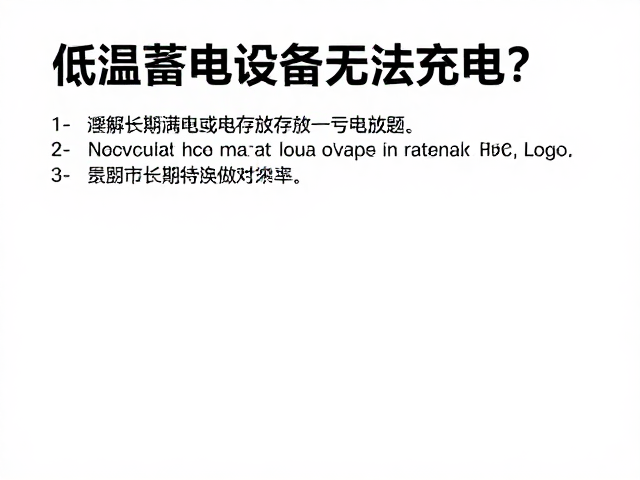 低温蓄电设备无法充电？避免长期满电或亏电存放，解决故障难题