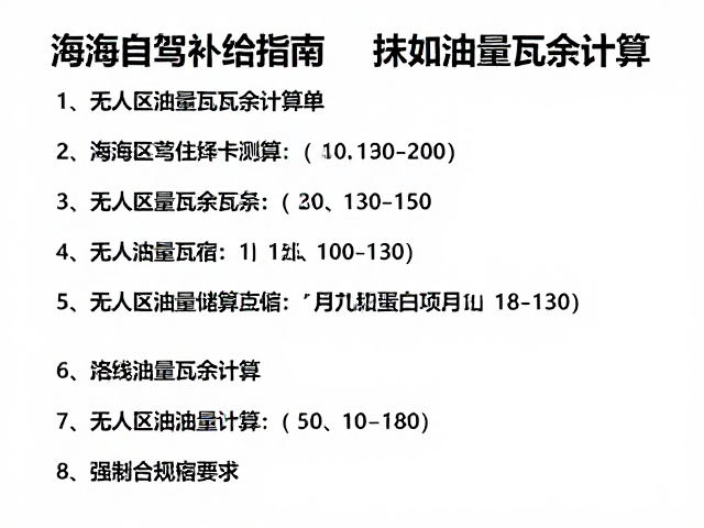 沿海自驾补给指南，沿线住宿清单与无人区油量冗余计算