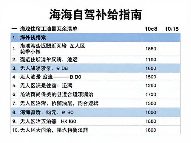沿海自驾补给指南，沿线住宿清单与无人区油量冗余计算