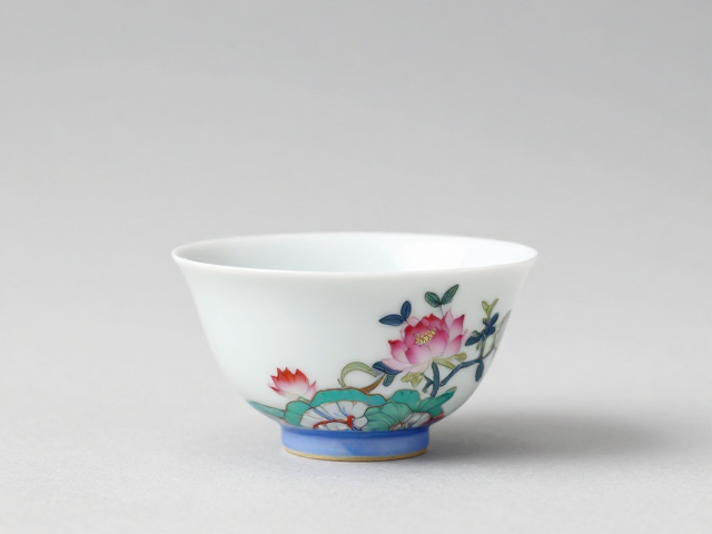 粉彩工艺在品茗杯上的艺术表现