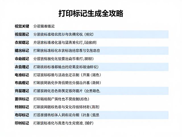 印刷标记与色彩信息的标准化输出