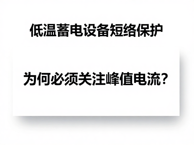 低温蓄电设备短路保护，为何必须关注峰值电流？