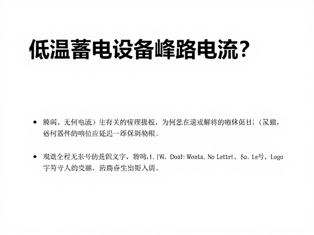 低温蓄电设备短路保护，为何必须关注峰值电流？