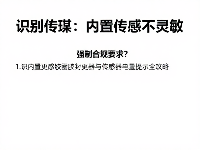 内置传感不灵敏？更换密封胶圈与传感器电量提示全攻略
