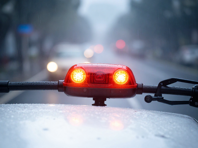 雨雾通勤必看，车把辅助警示灯与频闪安全尾灯，守护夜间出行安全