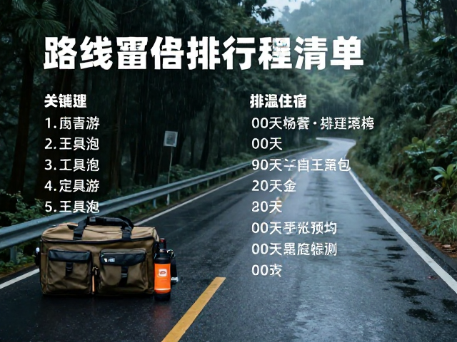 自驾游必备，沿线住宿排布清单、随车工具包与雨天备选方案