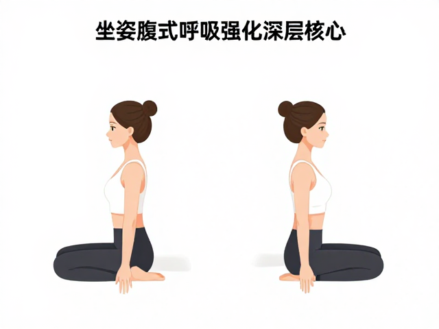 第二步:坐姿腹式呼吸强化深层核心