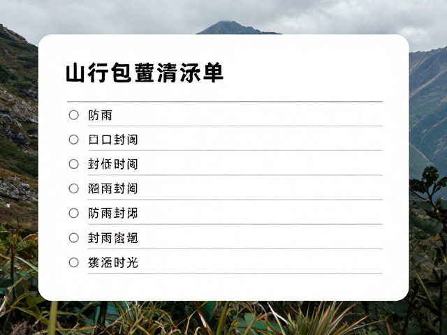 山野短途穿行急救包清单,确认防雨配置,守护户外安全