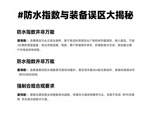 只买大牌不看场景?户外防水指数与装备误区大揭秘