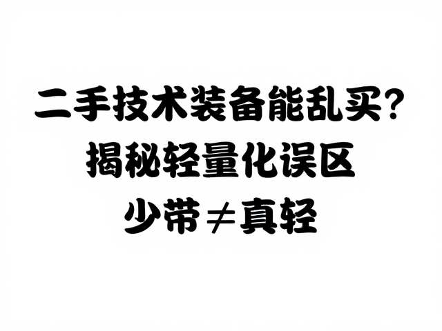 二手技术装备能乱买?揭秘轻量化误区,少带≠真轻