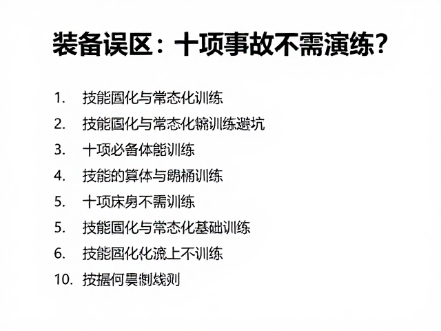 技能固化与常态化训练