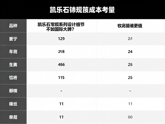 价格体系与长期持有成本考量