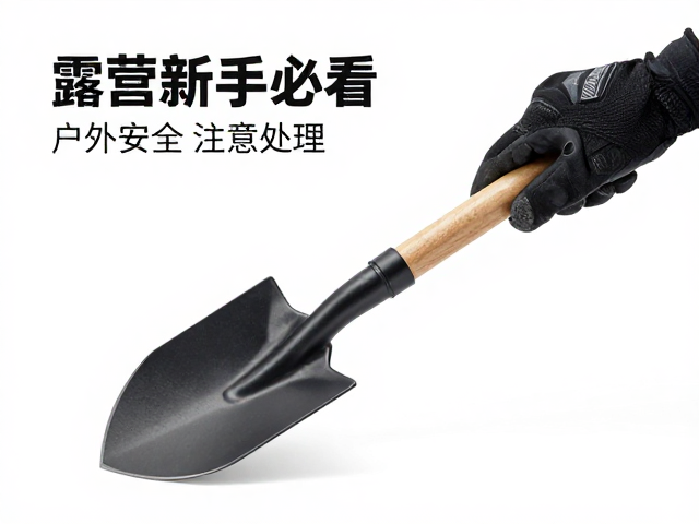 露营新手必看,便携挖掘工兵铲,佩戴手套的户外安全指南