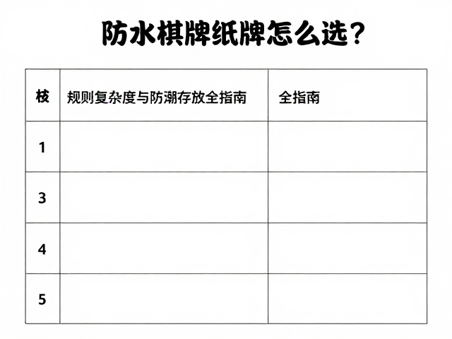 防水棋牌纸牌怎么选？规则复杂度与防潮存放全指南