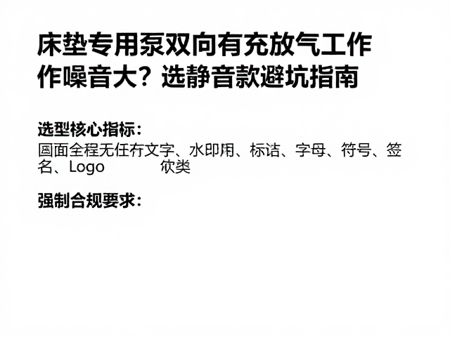 床垫专用泵双向充放气工作噪音大？选静音款避坑指南