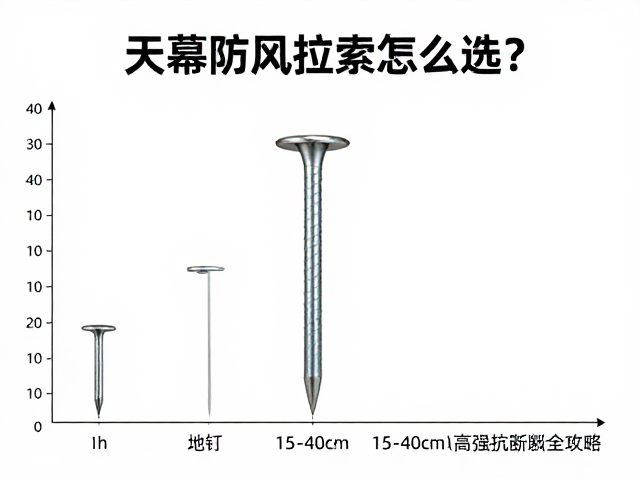 天幕防风拉索怎么选?地钉15-40cm高强抗断裂全攻略