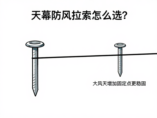 天幕防风拉索怎么选？关注地钉重量与便携性，大风天增加固定点更稳固