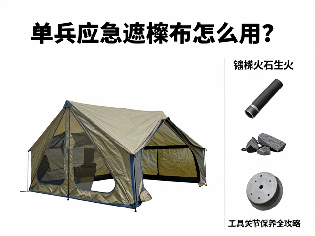 单兵应急遮蔽篷布怎么用?镁棒火石生火与工具关节保养全攻略