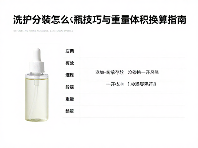 洗护分装小瓶怎么选？液体防漏存放技巧与重量体积换算指南