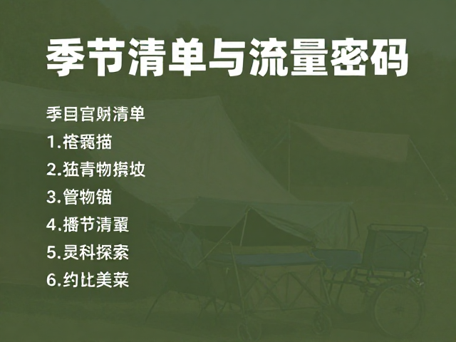 军绿色系氛围感营地陈设，季节性爆款清单与流量密码