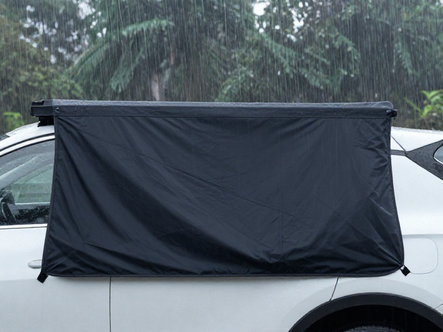 车侧遮阳布与帐篷组合搭建指南，雷雨天气需谨慎操作