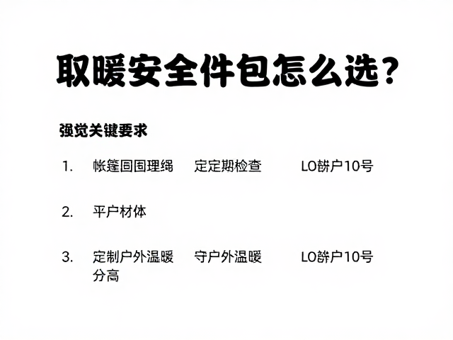 取暖安全配件包怎么选?配合帐篷固定绳与定期检查,守护户外温暖