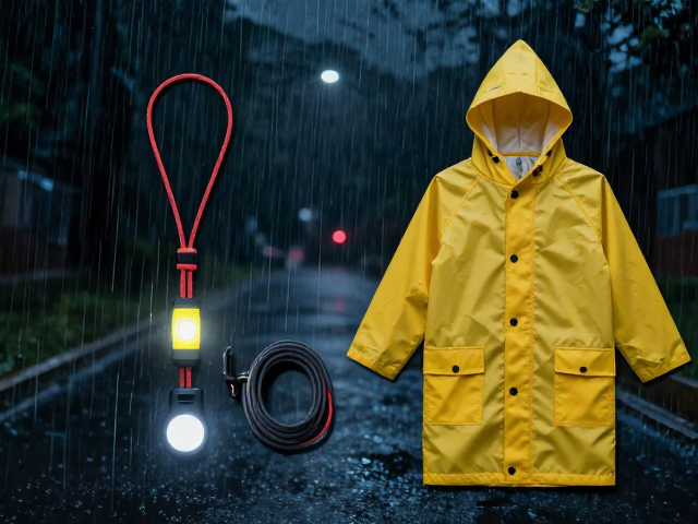 儿童防走失绳，夜间警示灯，雨衣，暴雨夜出行必备安全组合