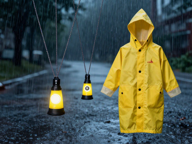 儿童防走失绳，夜间警示灯，雨衣，暴雨夜出行必备安全组合