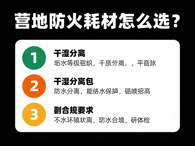 营地防火耗材怎么选？结合干湿分离包防水等级，避坑指南来了
