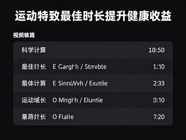 运动适中且持续时间长，科学计算最佳运动时长提升健康收益