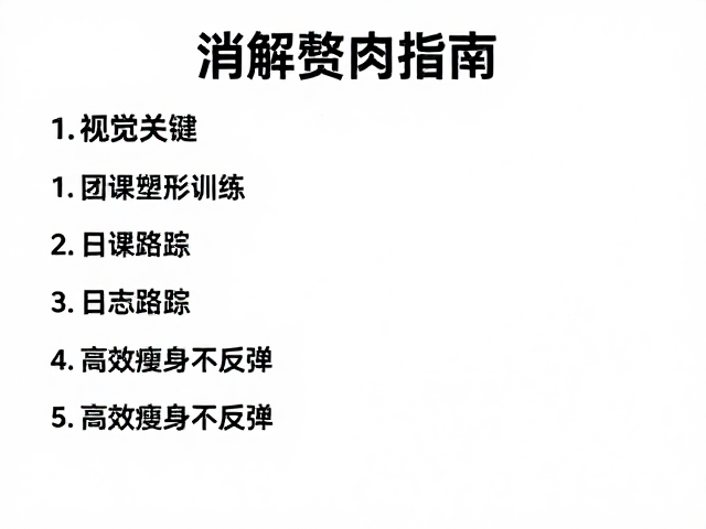 消解赘肉指南，团课塑形训练，日志跟踪，高效瘦身不反弹
