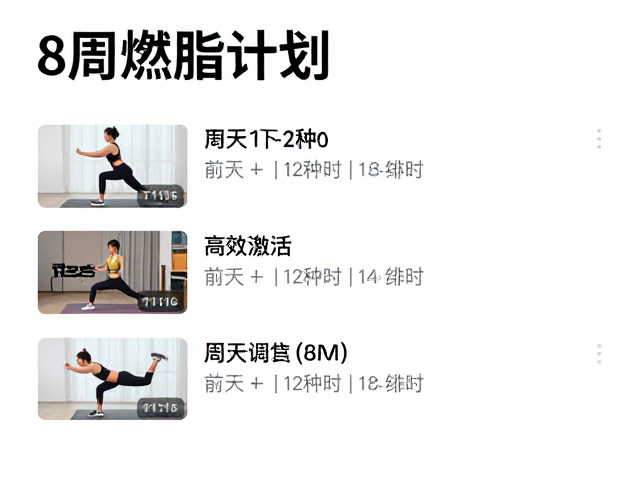 8周燃脂计划,高效热身激活,快速收紧周身线条