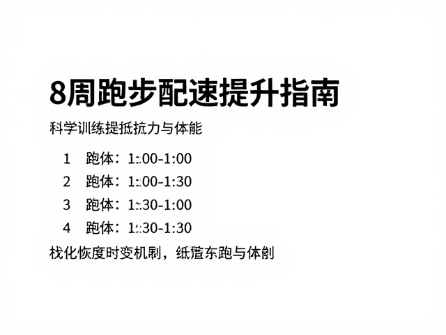 8周跑步配速提升指南,科学训练提升抵抗力与体能