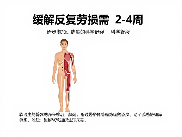 缓解反复劳损需2-4周，逐步增加训练量科学舒缓