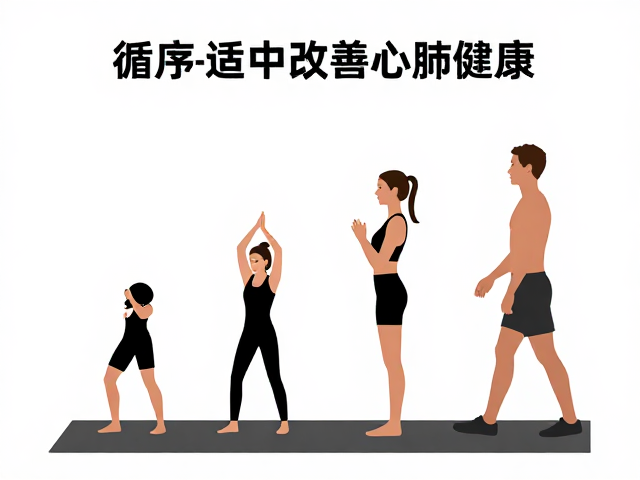 循序渐进增加负荷，运动适中改善心肺健康