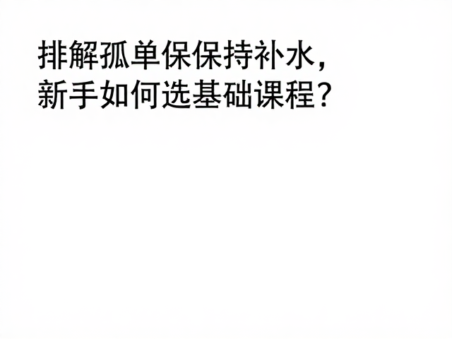 排解孤单保持补水,新手如何选基础课程?
