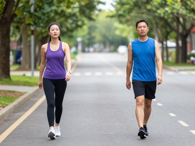 社区道路快走,中低强度运动调养气息指南
