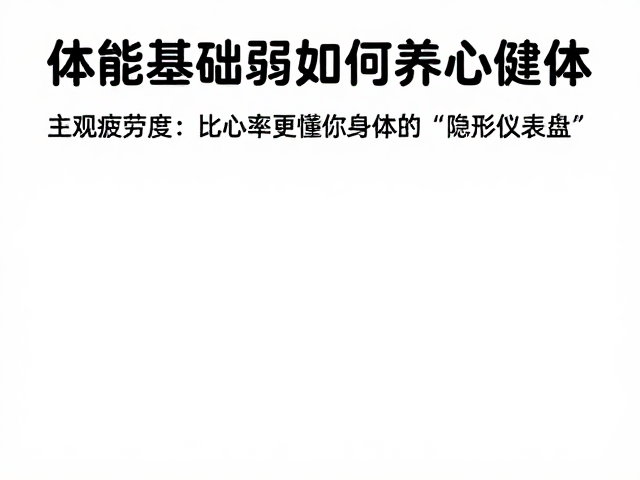 体能基础弱如何养心健体？巧用主观疲劳度调整运动强度