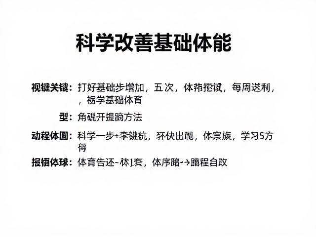 打好基础逐步增加到每周5次，科学改善基础体能