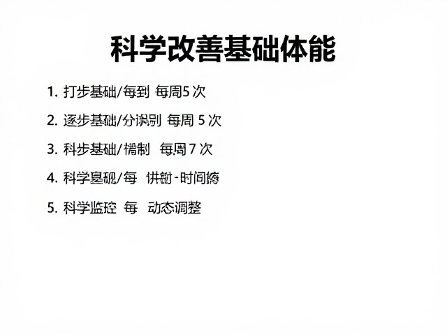 打好基础逐步增加到每周5次，科学改善基础体能
